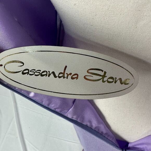 Cassandra Stone Sparkly Strappy Purple Silver Maxi Dress New With Tags Size 8 - Picture 5 of 6